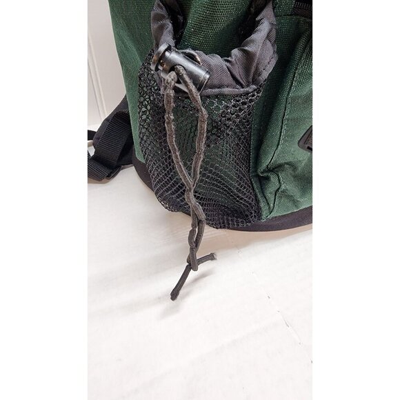 Eddie Bauer Green Canvas Backpack With Multiple Compartments & Drawstring Closur - Picture 15 of 16